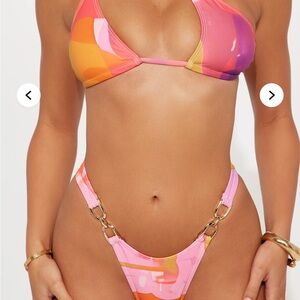 Fashion Nova Pink and Orange Bikini